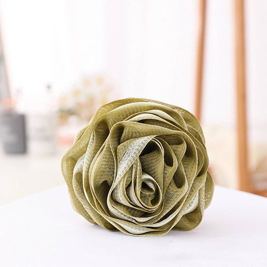 LARGE BATH FLOWER FOAMING NET TWO-COLOR BATH POUF