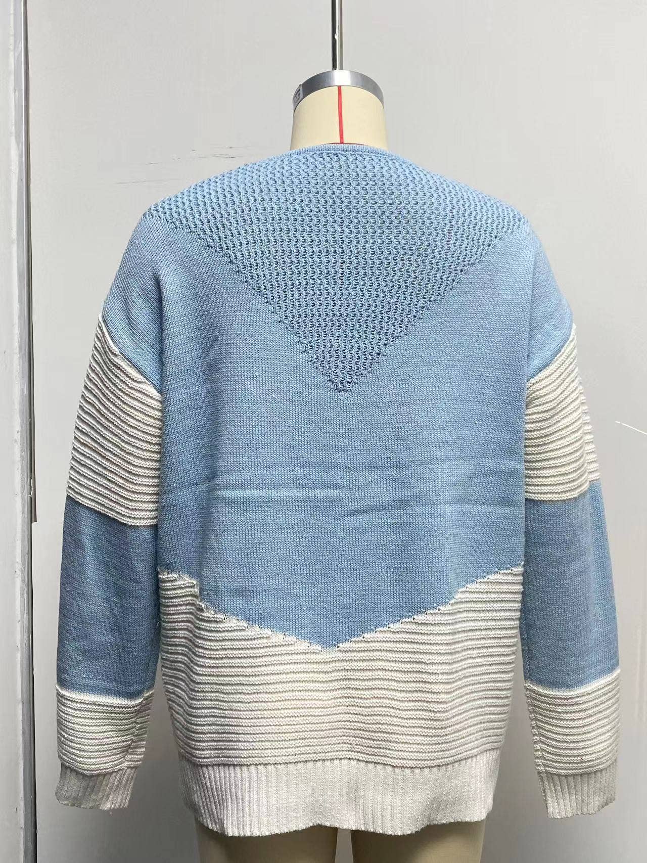CREW-NECK COLOR MATCHING BASE PULLOVER SWEATER
