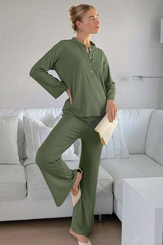 CWSPJ0290_LONG-SLEEVED TROUSERS PAJAMAS HOME WEAR SET