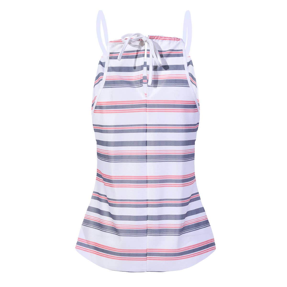 COLORED STRIPED HALTER STRAP VEST