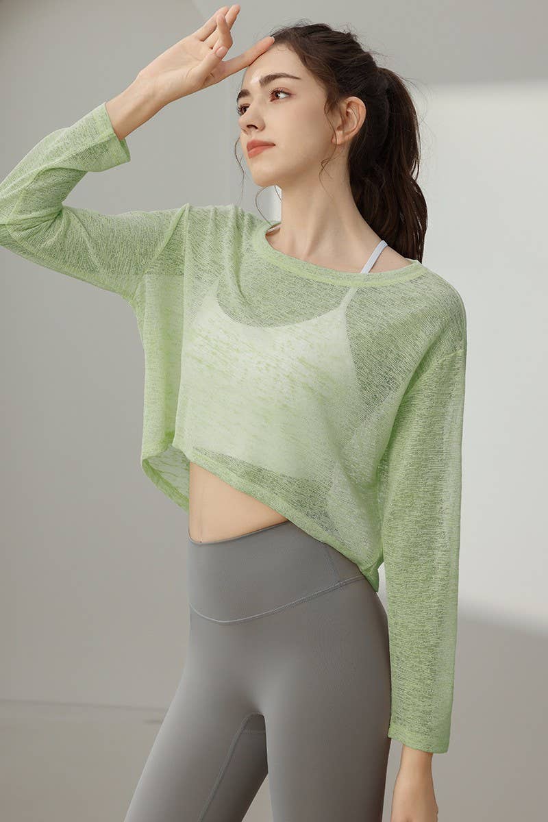 CWTBLL1588_SUN PROTECTION LONG SLEEVE SPORTS YOGA CLOTHES