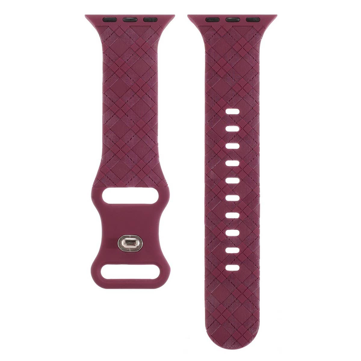 APPLE WATCH9-1 ENGRAVED CHECKERED SILICONE STRAP_CWWW0052