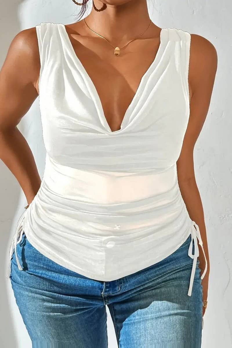 CWTTSL0334_V-NECK PURE SEXY SLEEVELESS VEST