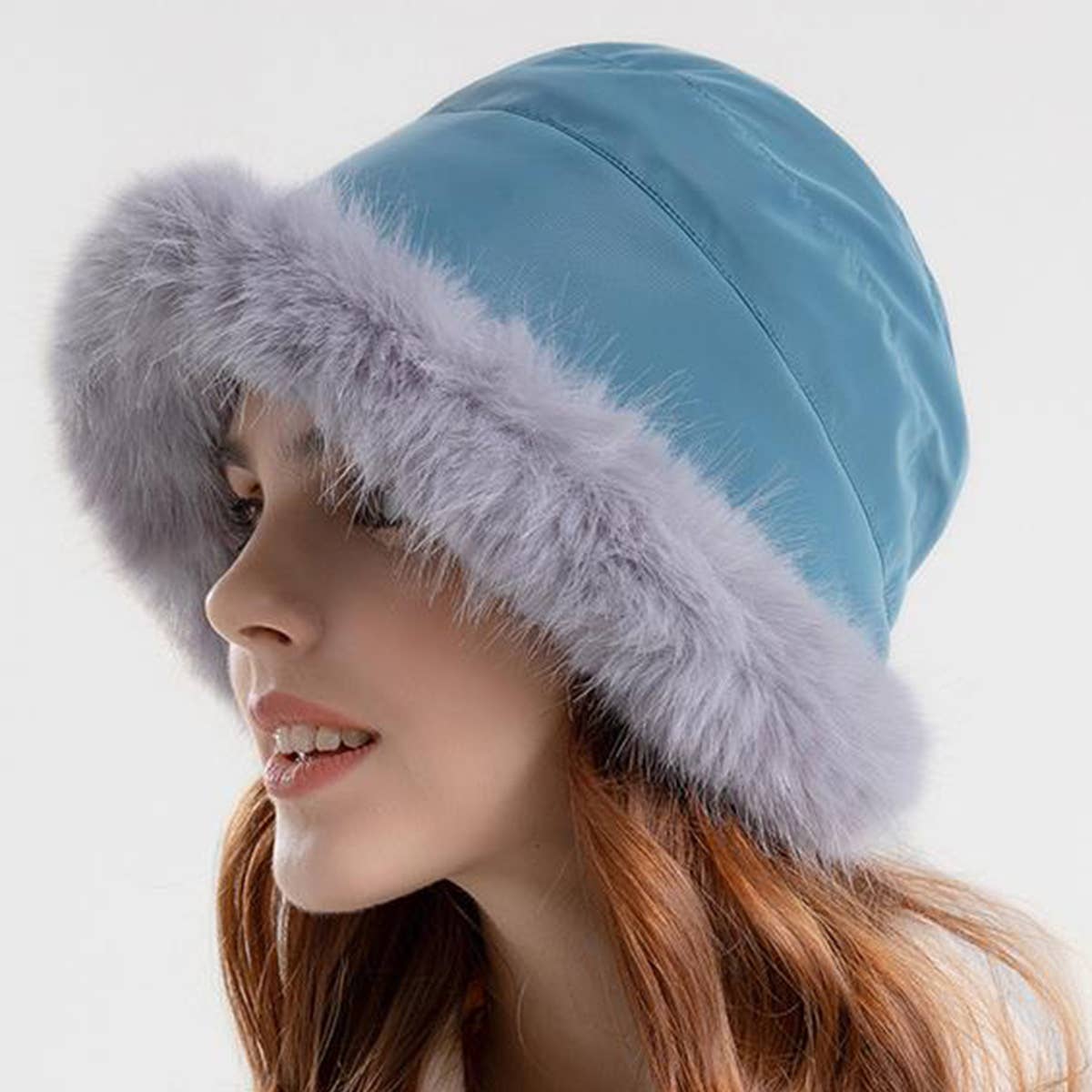 WOMEN WINTER FASHION PLUSH BUCKET HAT_CWAH0562