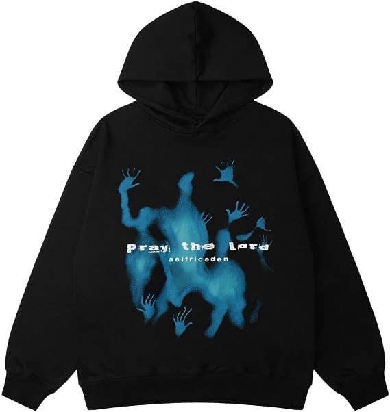 FOAMED LOVE LETTER GRAFFITI PRINTED FLEECE HOODIE