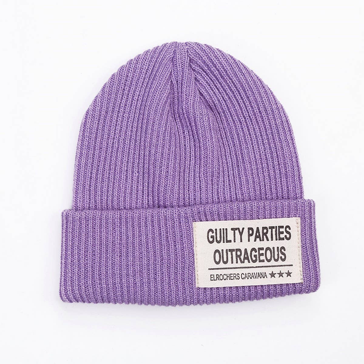 CWAH04358_GUILTY PATCH KNIT BEANIE WINTER WARM HAT