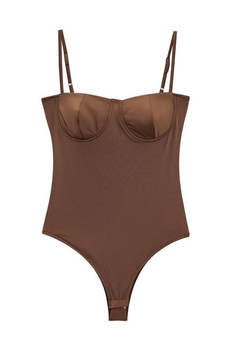 CWSJS1542_FASHIONABLE SATIN LINGERIE BODYSUIT