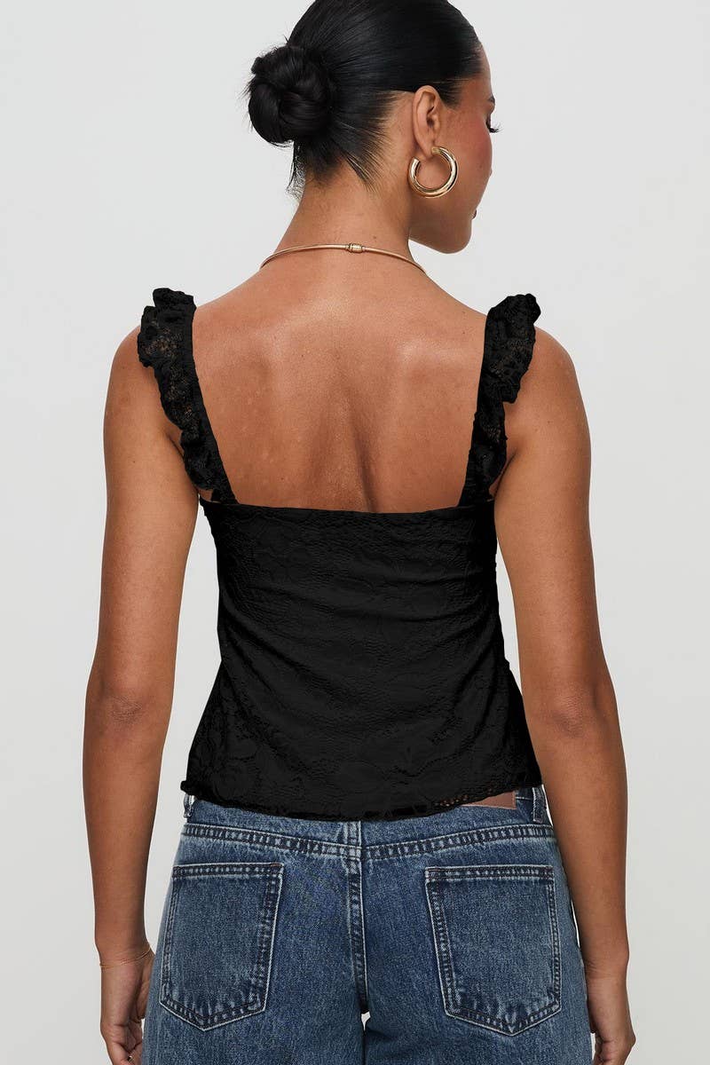 CWTTK0934_SOLID COLOR SEXY LACE PANEL CAMI TOP