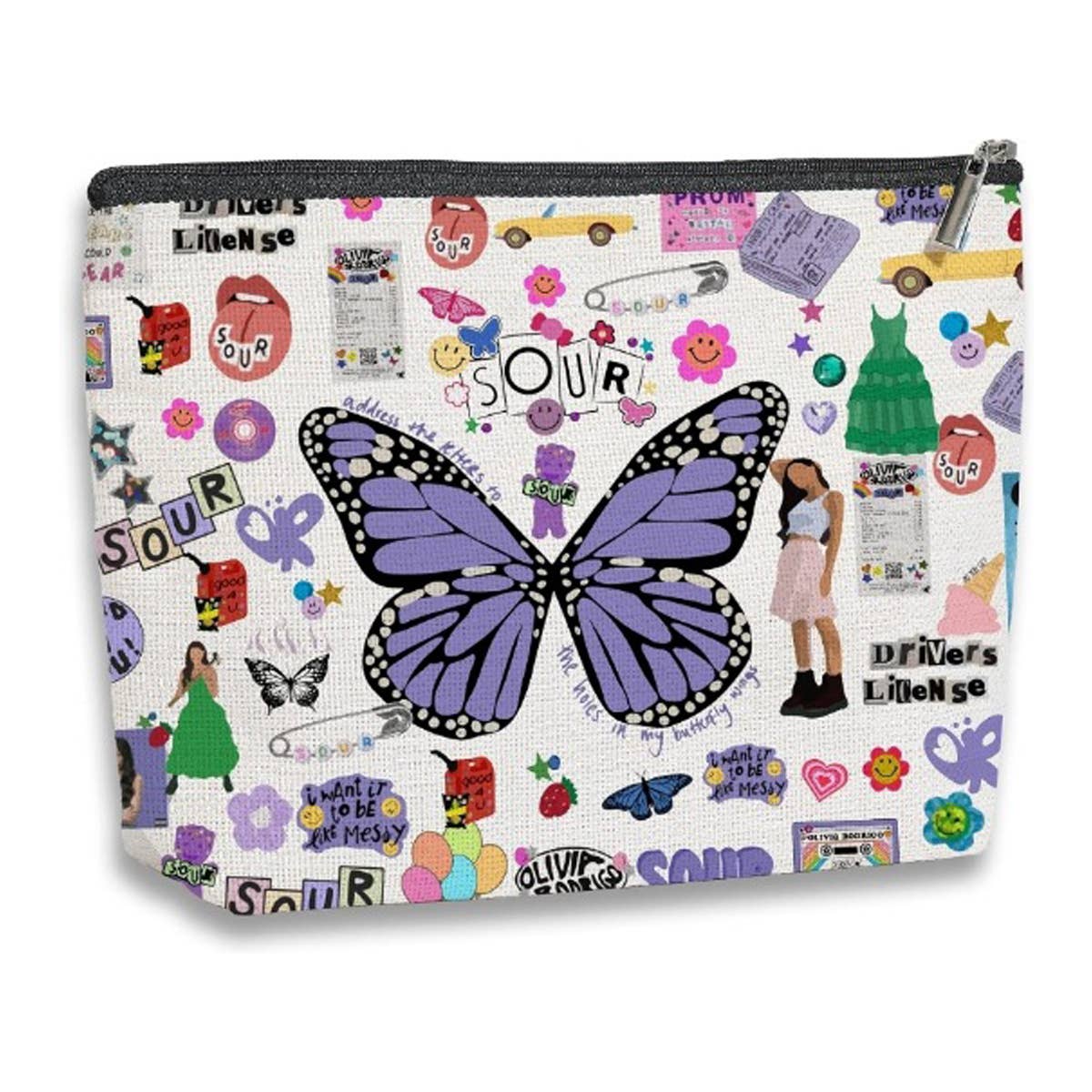 PINK LETTER DOUBLE-SIDED PRINTED COSMETIC BAG_CWAB2247