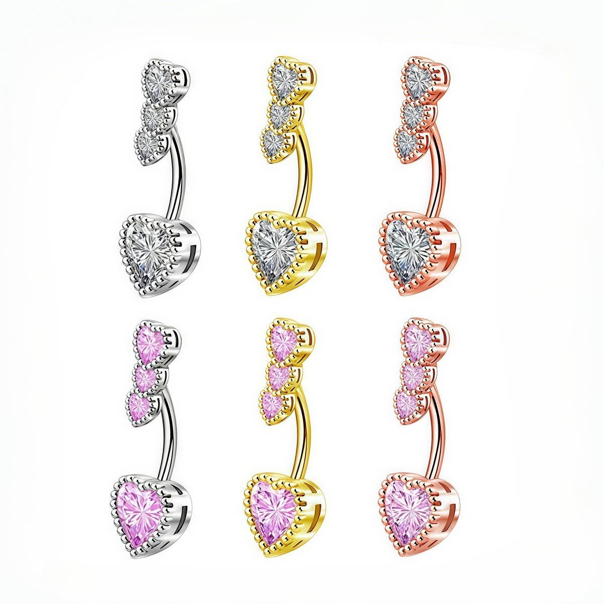 Punk Heart Navel Ring Fashion Body Piercing_CWMM9371