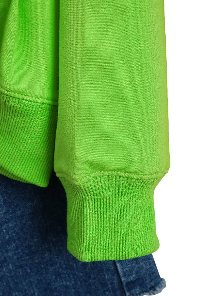 CWTBLL01327_ROUND NECK SOLID COLOR HORN SLEEVE SWEATSHIRT