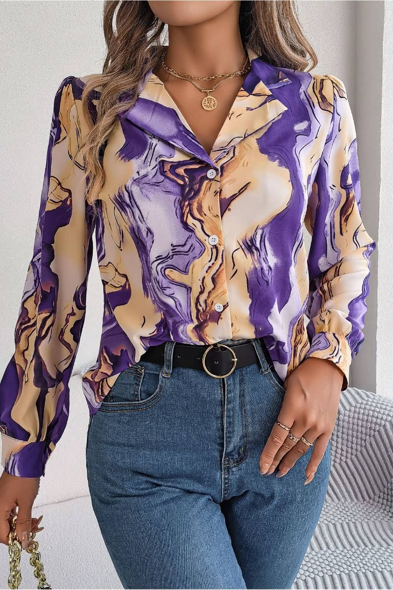 CWTDSL0086_SUMMER COLOR STRIPED LONG-SLEEVED SHIRT