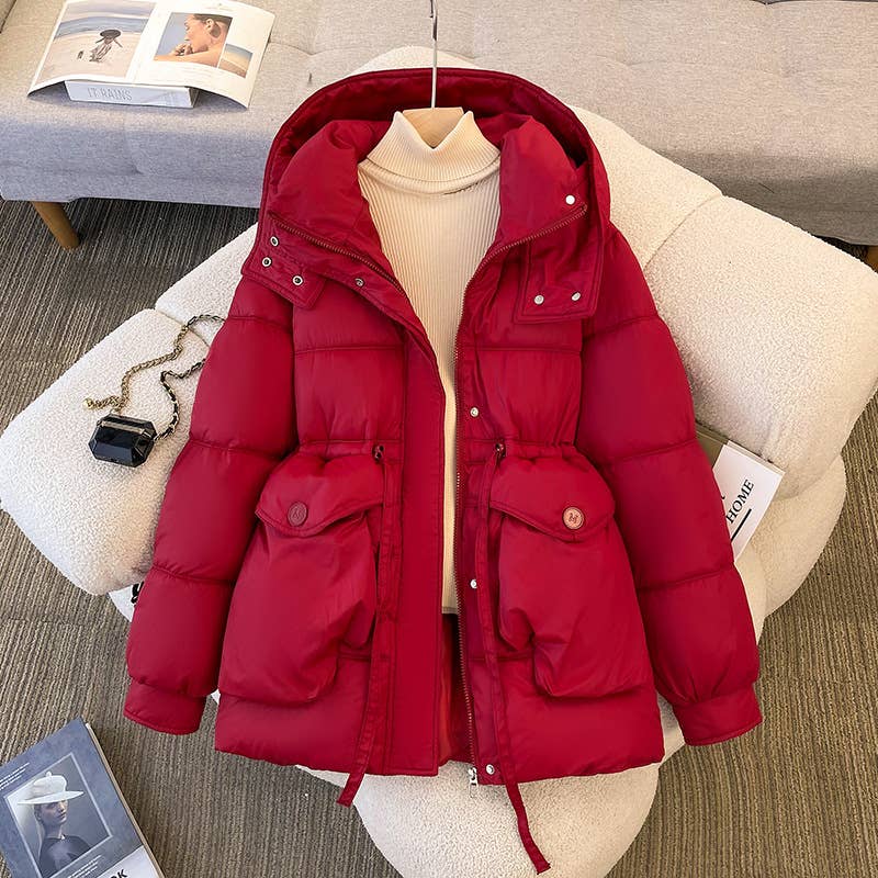 Fashion waist thickened padded warm jacket