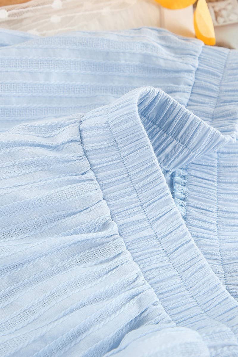 CWSPJ0310_COTTON LANTERN SLEEVE SHORTS PAJAMA SET