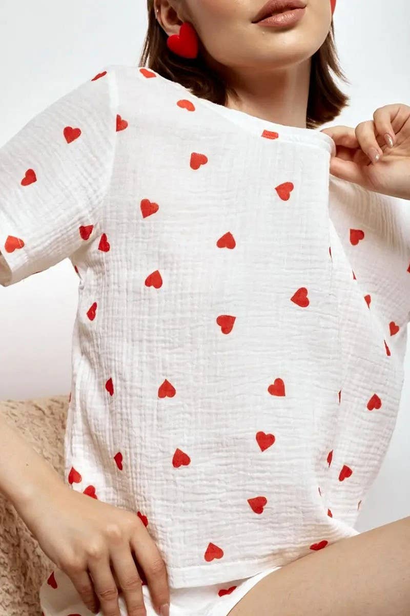 CWSBSSL0107_SUMMER LOVE PRINT HOME WEAR TWO PIECE SET