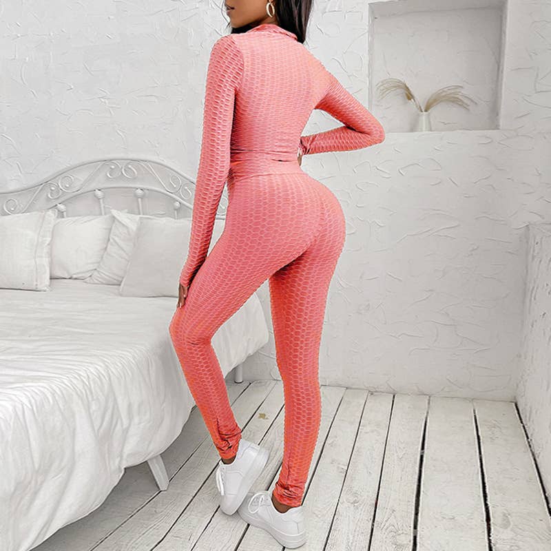 CASUAL SOLID COLOR PINEAPPLE CHECK SPORTS SUIT