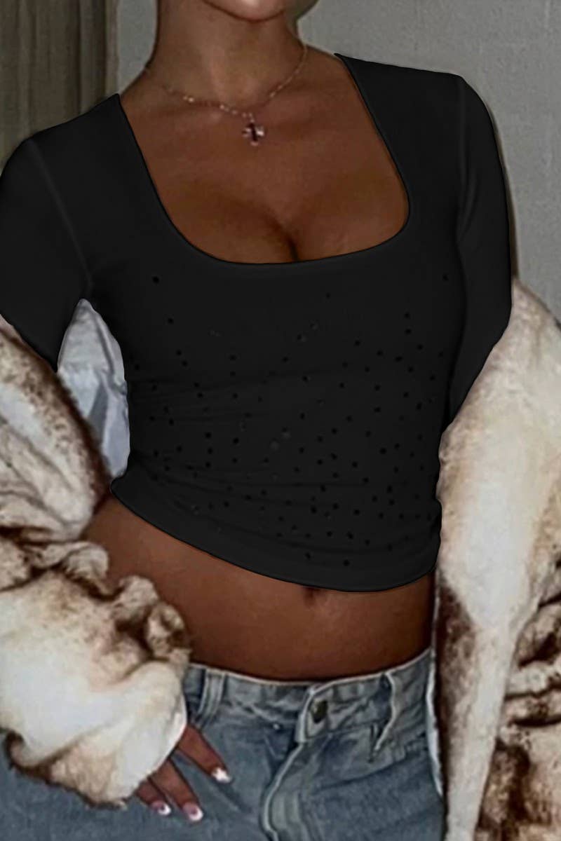 CWTBLL01023_SOLID SLIM FIT LONG SLEEVE TEE