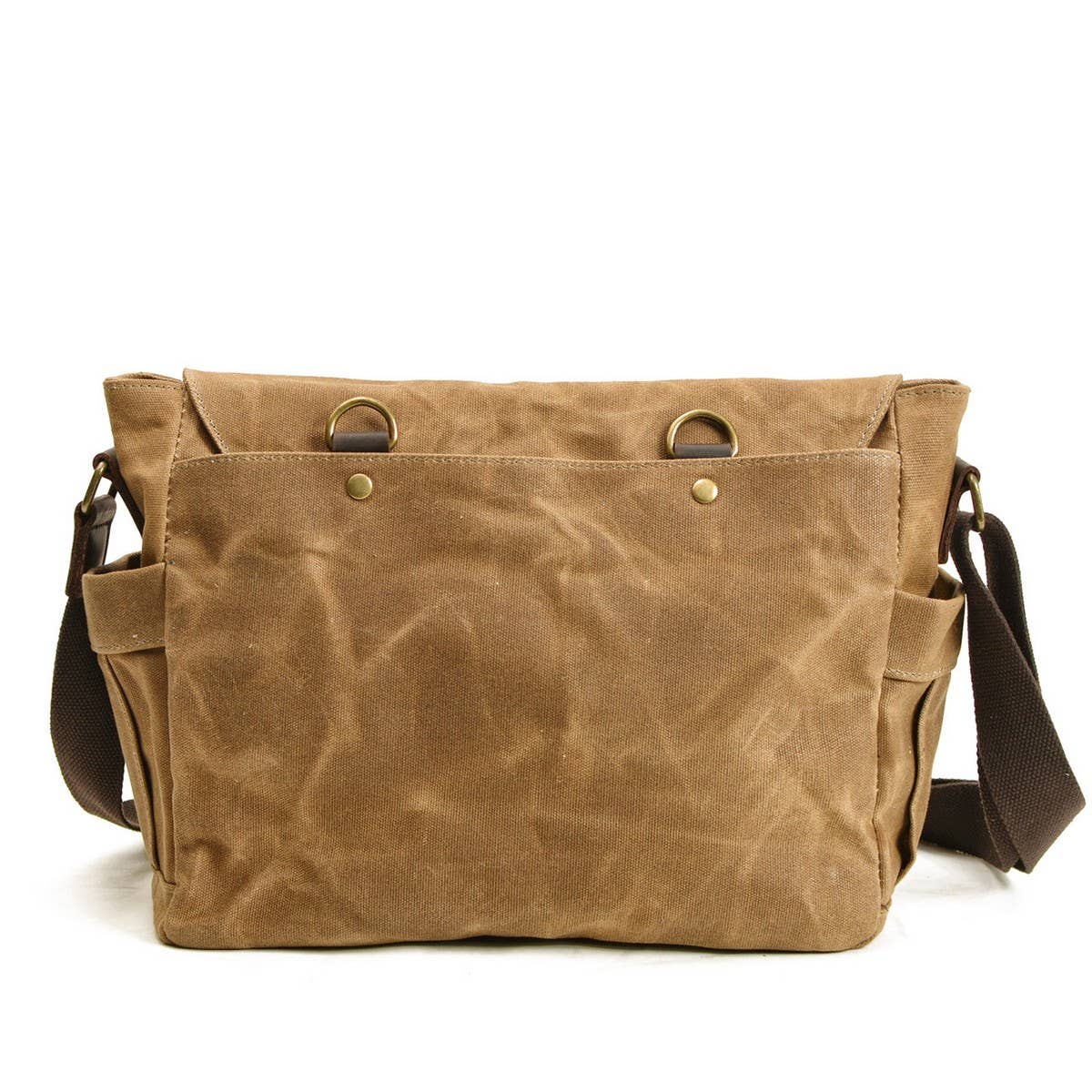 New Waxed Canvas & Leather Satchel for Men_CWAB5561