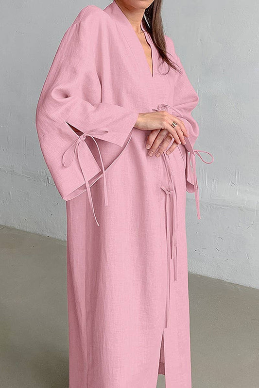 CWSPJ0304_PURE COTTON BREATHABLE LONG-SLEEVED NIGHTGOWN