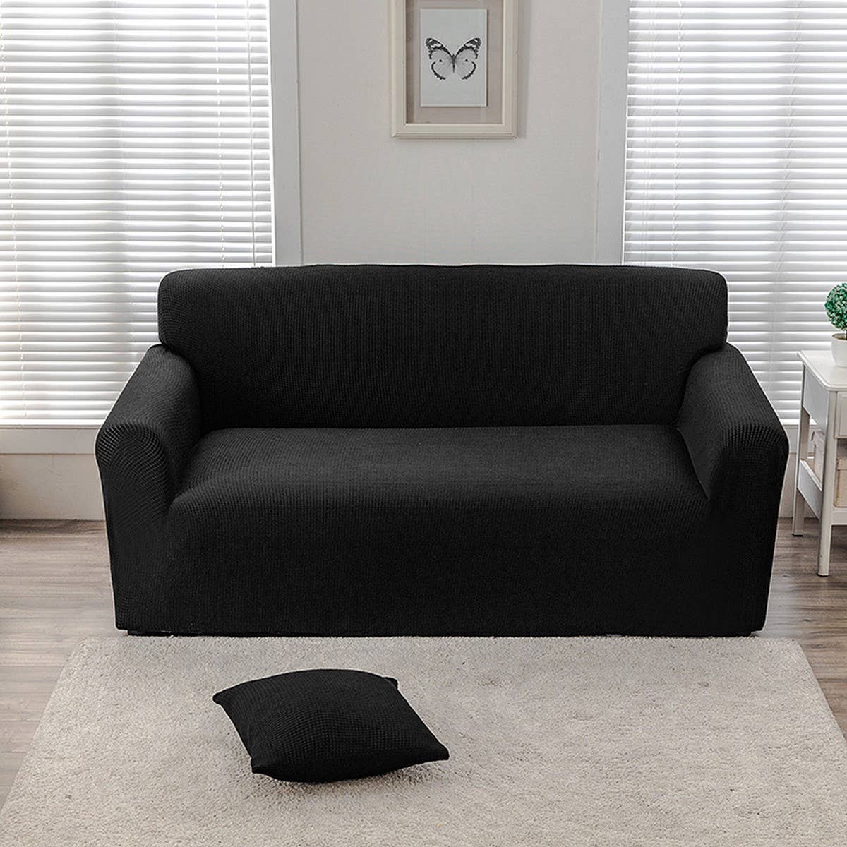 Waterproof Waffle Plush Sofa Cover, Full Wrap