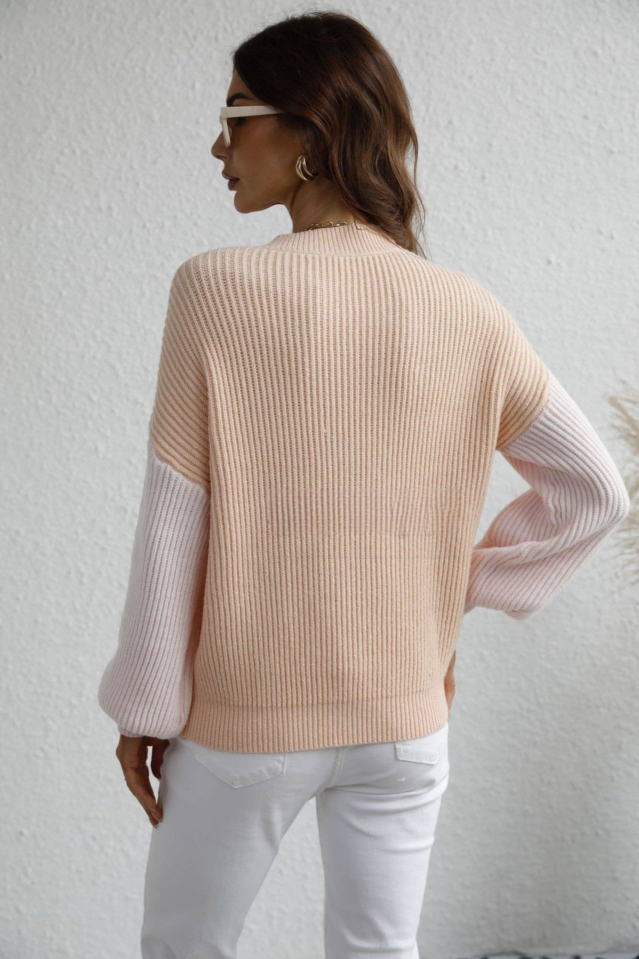 CWOSWL1400_Crew Neck Pullover Casual Sweater