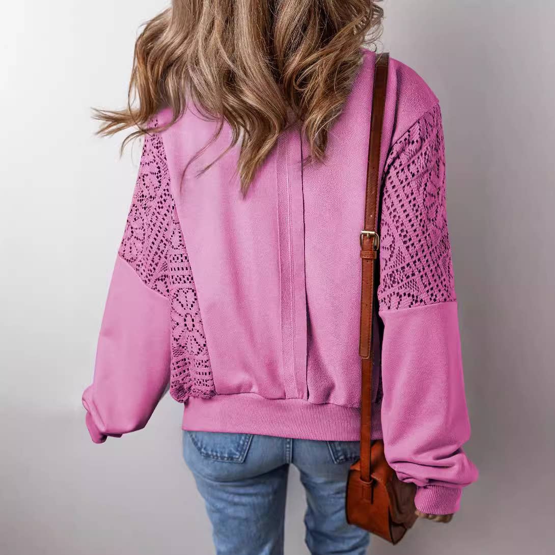 Fashion floral patchwork long sleeve hoodie for women