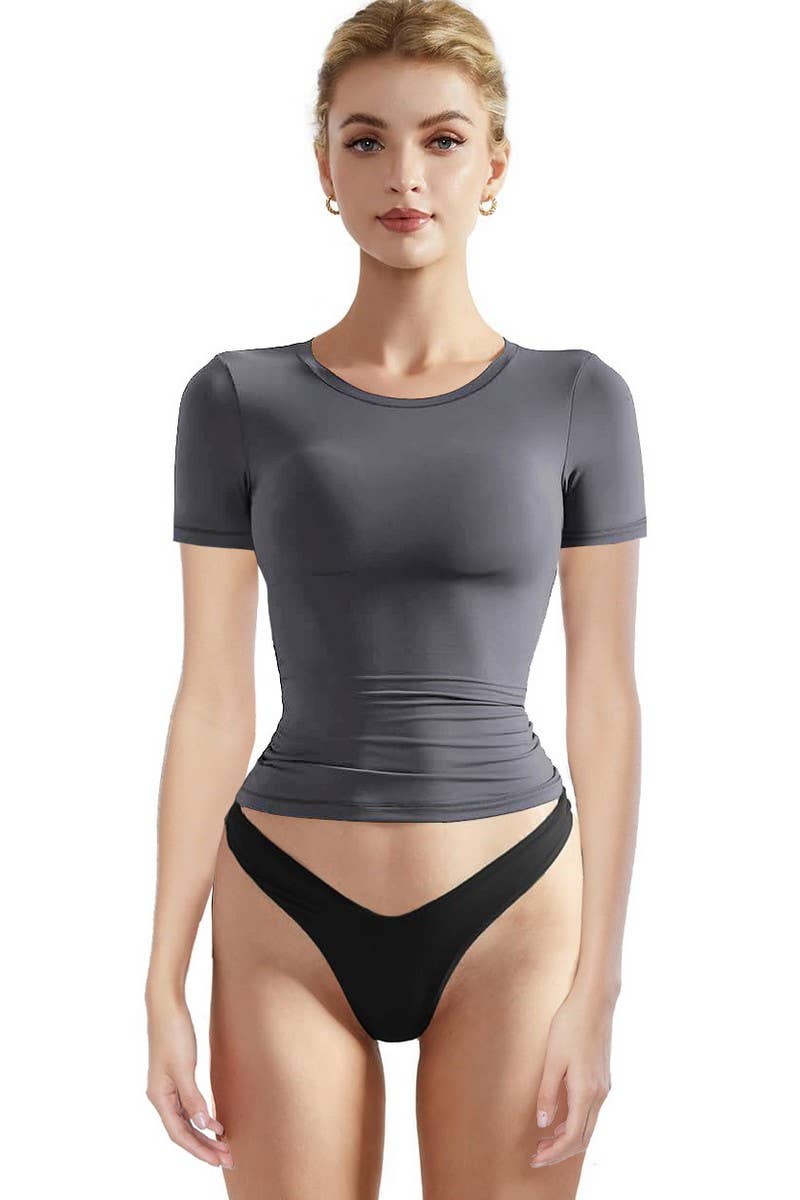 CWTBLS2209_CASUAL SLIM FIT SOLID SHORT SLEEVE PULLOVER TEE