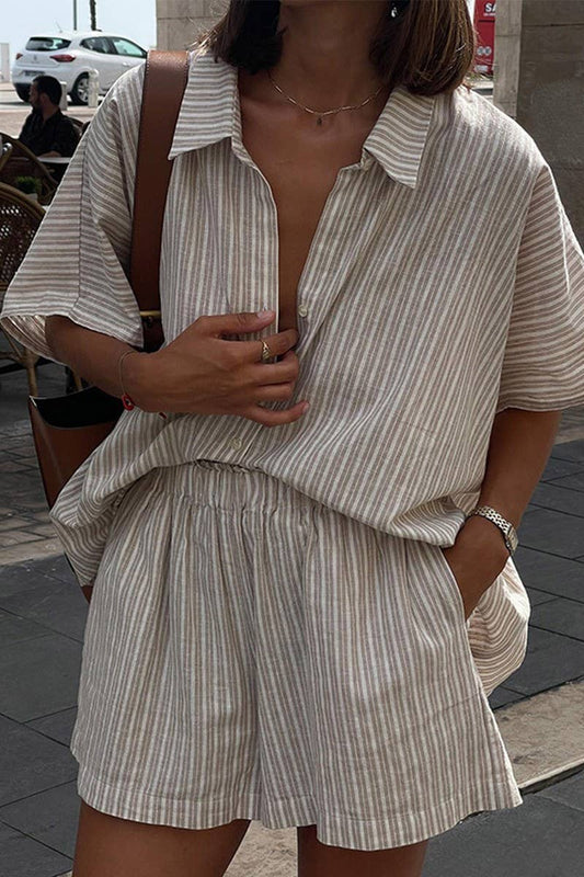 CWSTB00388_STRIPED SHORT-SLEEVED SHIRT AND SHORTS SET