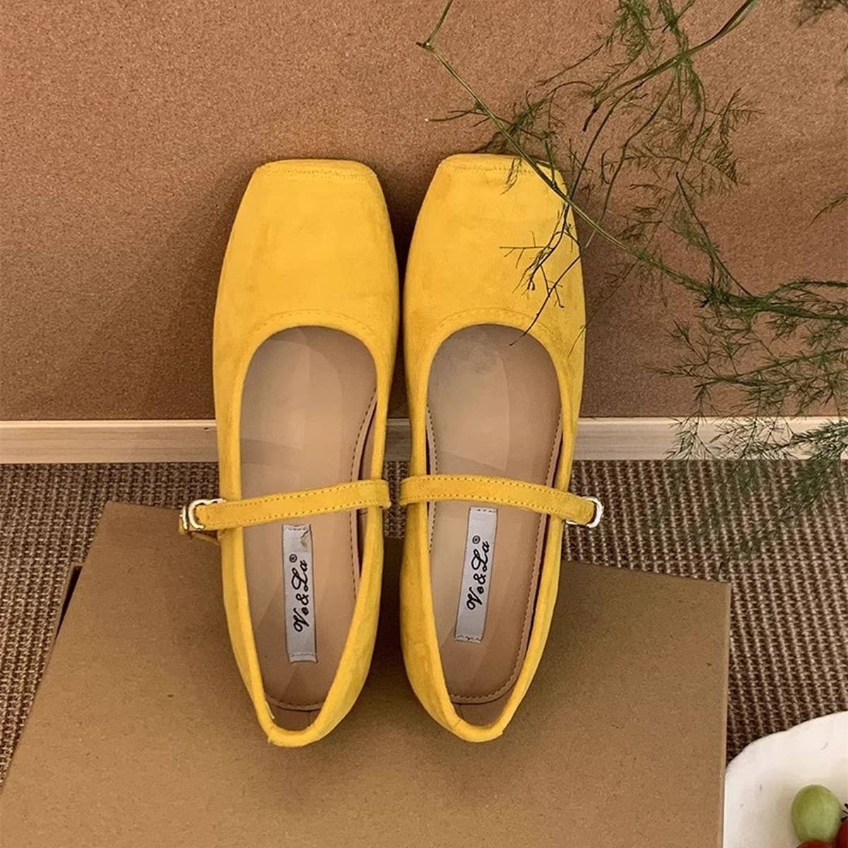 Hidden Wedge Square Toe Flat Loafers for Women