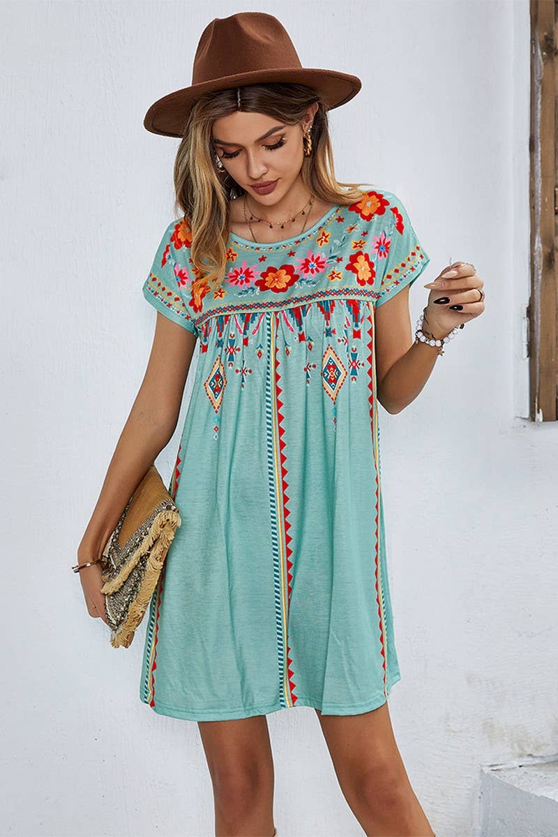 CWDSD8930_CASUAL HOLIDAY LOOSE SHORT DRESS