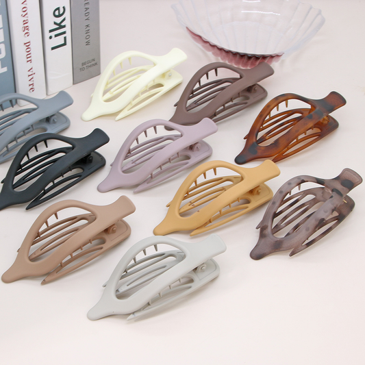 Leaf Oval Hair Clip ??Minimalist Claw Barrette_CWAHA6511