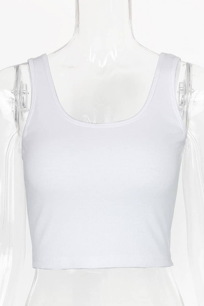 CWTTK0820_SOLID COLOR SHORT SLEEVELESS RIBBED INNER VEST