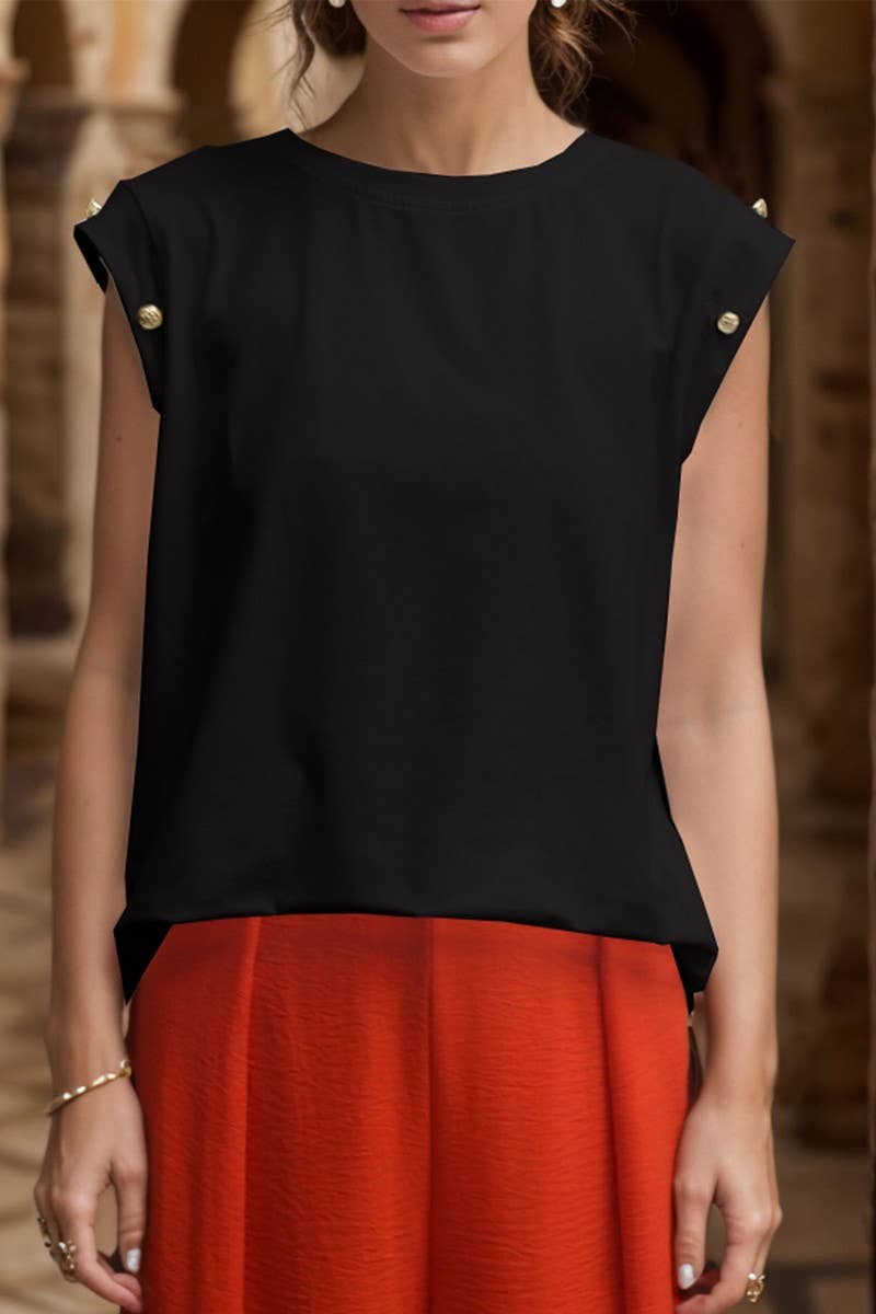 CWTTS1290_SUMMER FASHION SLEEVELESS STRIPED T-SHIRT