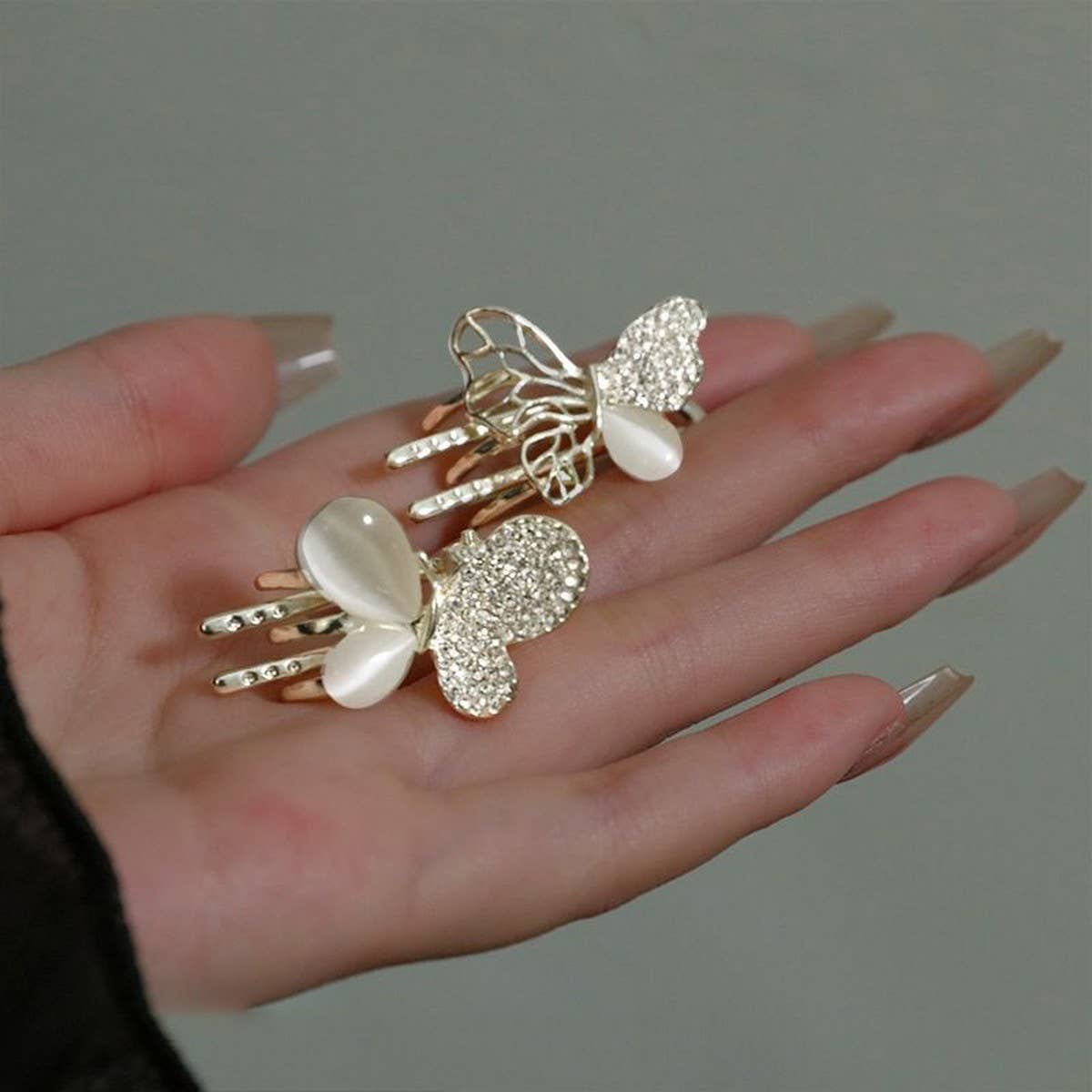 Delicate Butterfly Hair Claw, Small Side Bang Clip