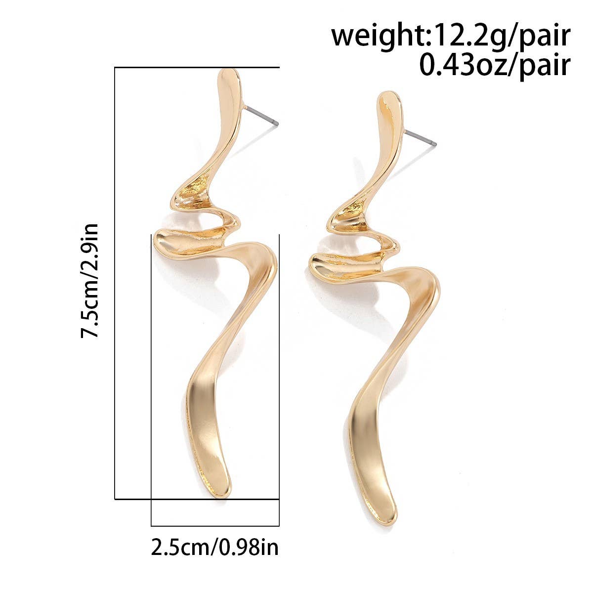 WRINKLED EXAGGERATED IRREGULAR TEARDROP EARRINGS_CWAJE1813