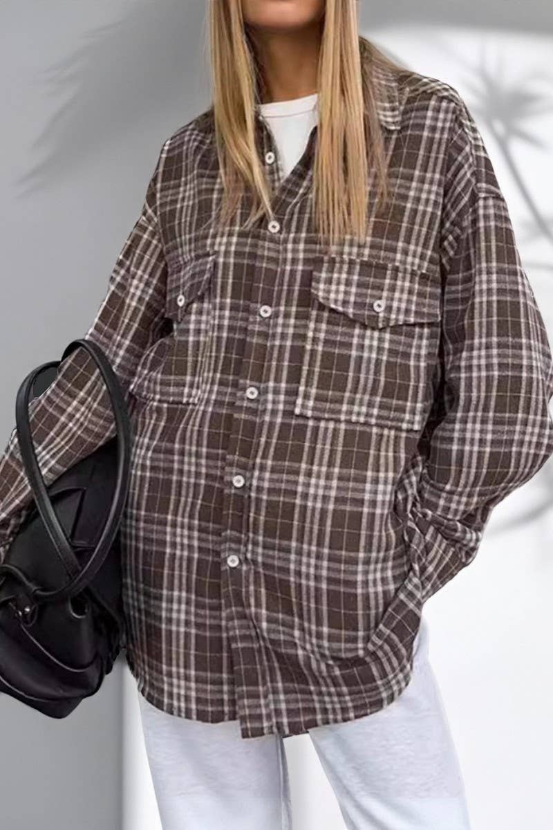 CWTBLL00611_CLASSIC RETRO PLAID LONG-SLEEVED SHIRT COATS