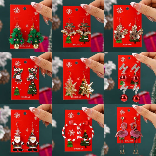 NEW CHRISTMAS CARTOON DIAMOND PENDANT EARRINGS