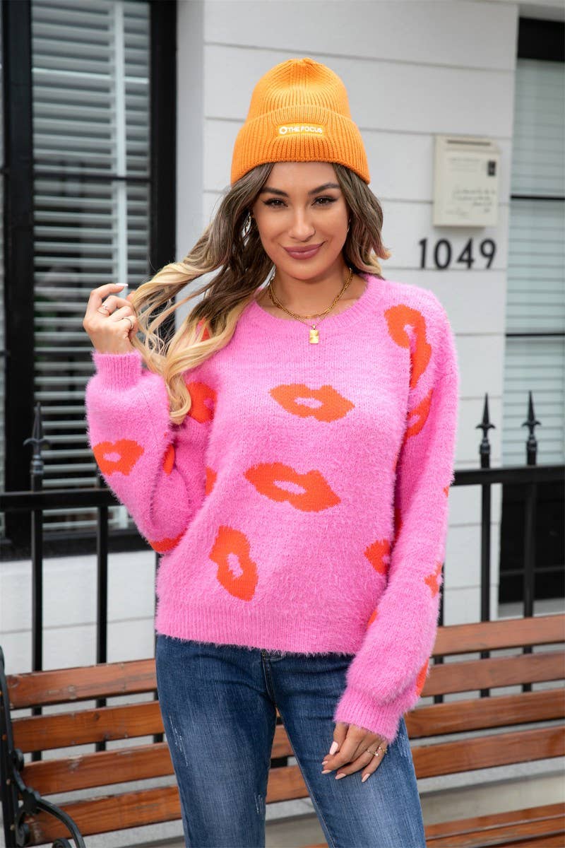 CWOSWL1682_Crew Neck Long Sleeve Pullover Sweater