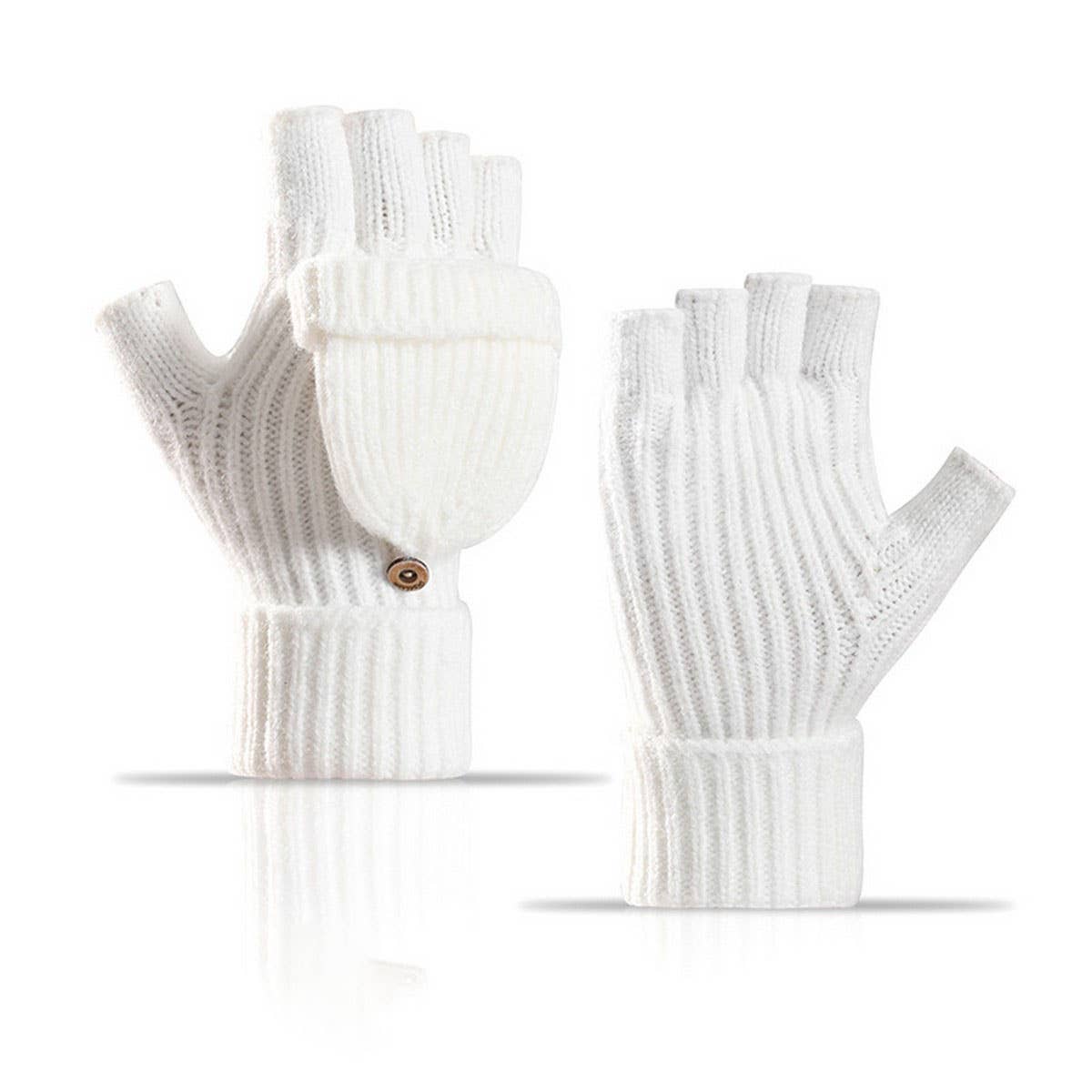 CWAG00588_UNISEX WINTER KNIT FLIP TOP FINGERLESS GLOVES