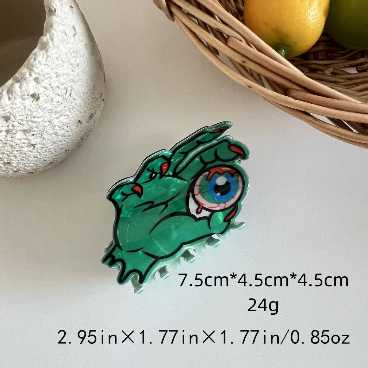 CWAHA07711_HALLOWEEN GHOST SKULL PUMPKIN CLAW CLIP