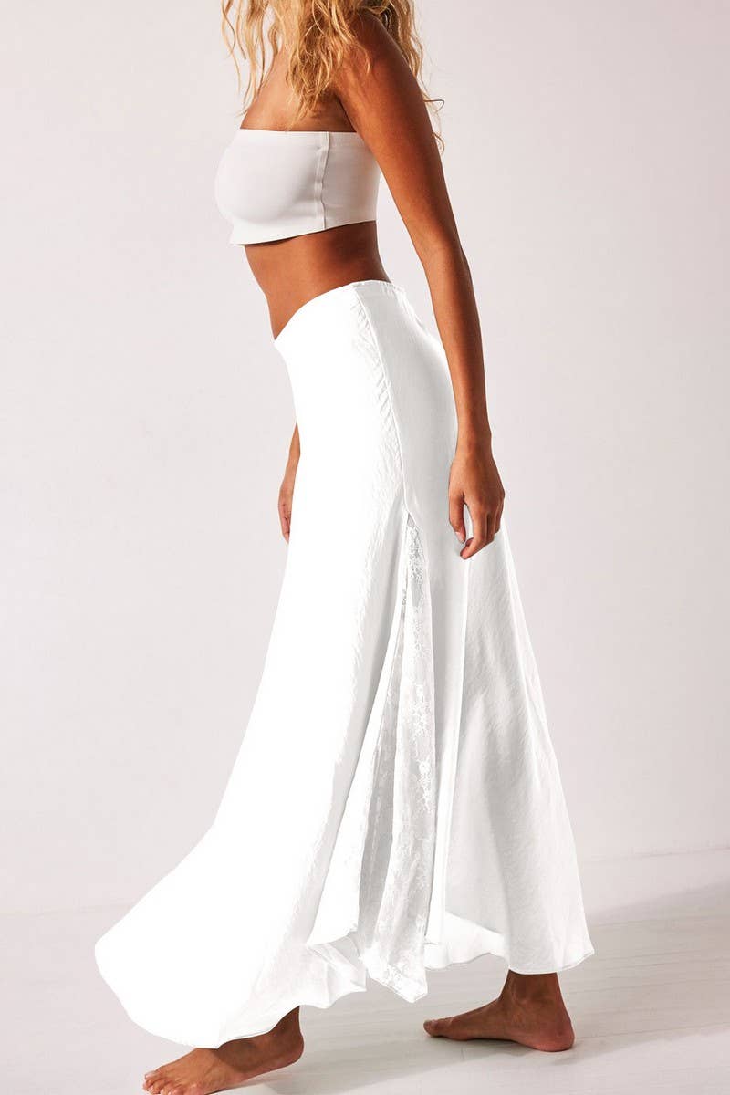 CWBLS0651_ELEGANT LACE PANEL A-LINE LONG SKIRT