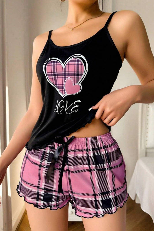 CWSPJ00473_SEXY CAMI MILK SILK PAJAMA SHORTS SET