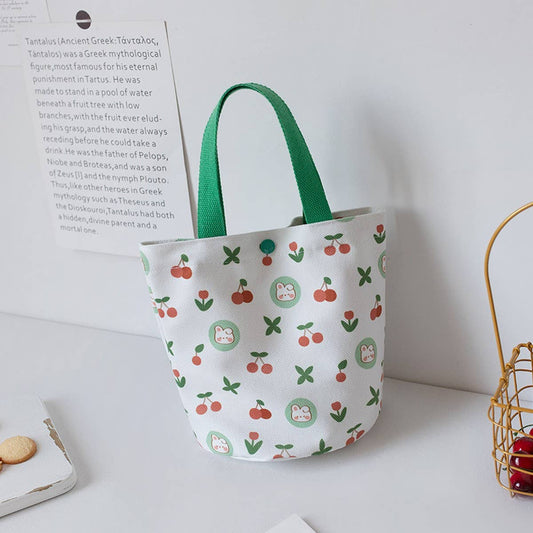 Summer Canvas Bucket Tote Bag for Girls, Small_CWAB5668