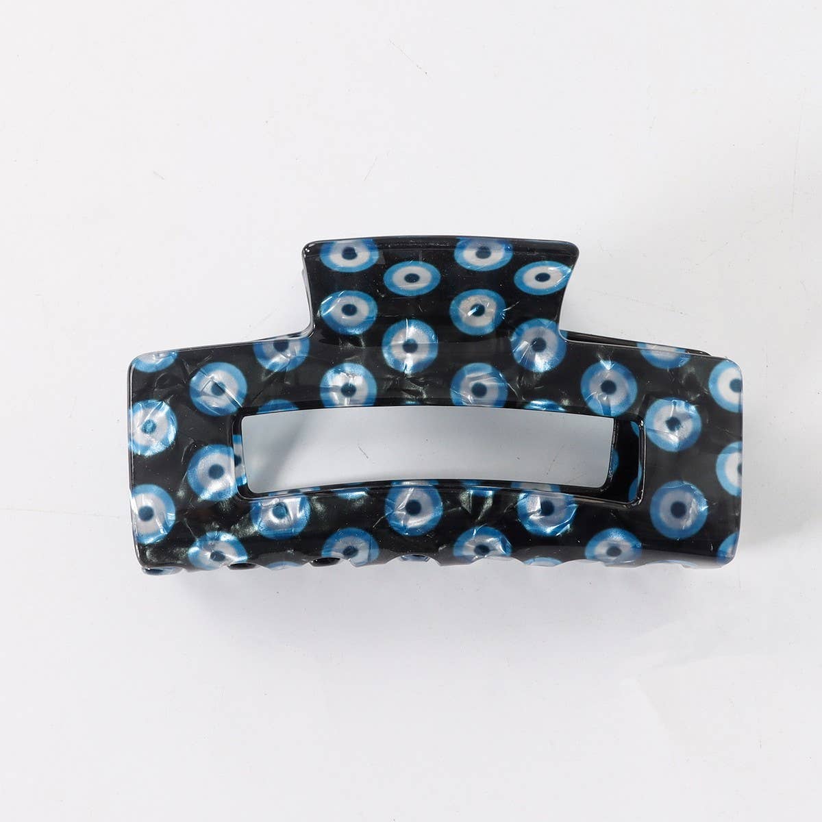 CWAHA1612_RECTANGULAR PRINT BLUE SERIES HAIR CLAW CLIP