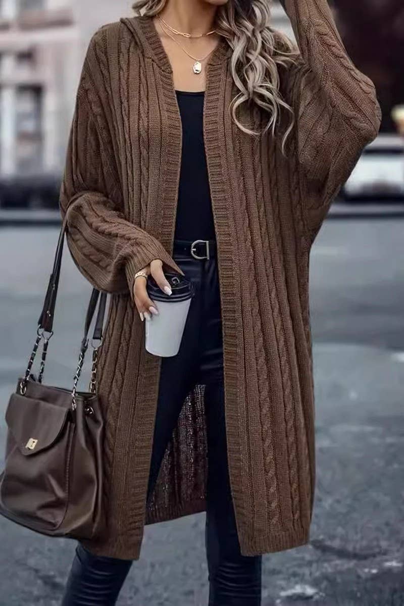 Casual cardigan sweater with long sleeves