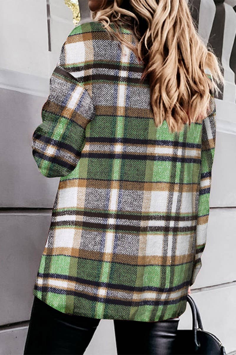 CWTSTL0874_Button Down Plaid Long Sleeve Casual Shirts