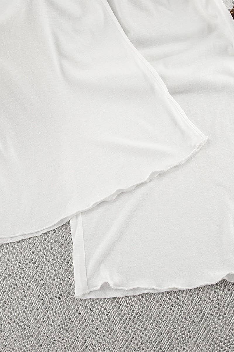 CWSPJ0405_KNITTED ROUND NECK PAJAMAS TWO-PIECE SET