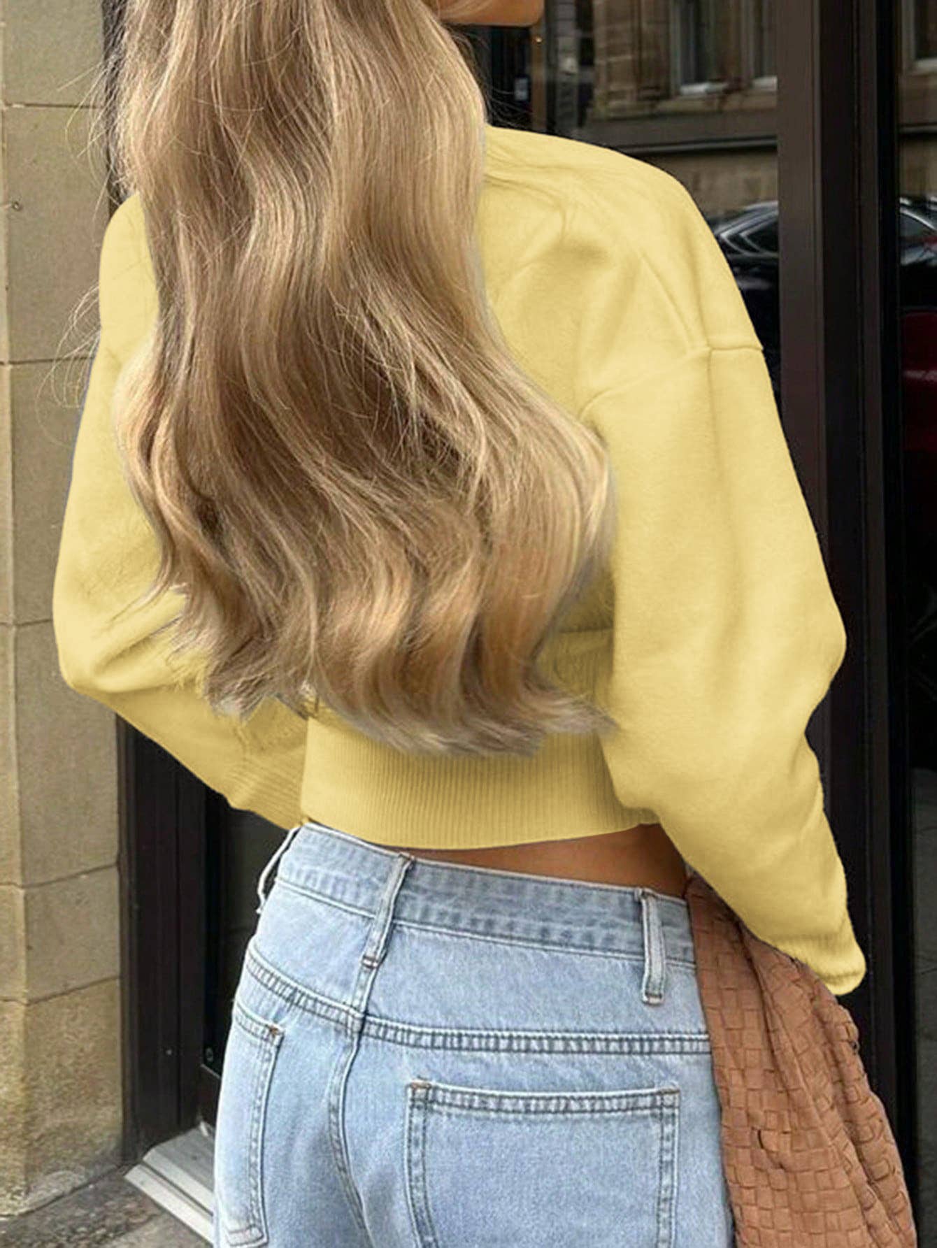 Casual commuting button solid-color base sweater