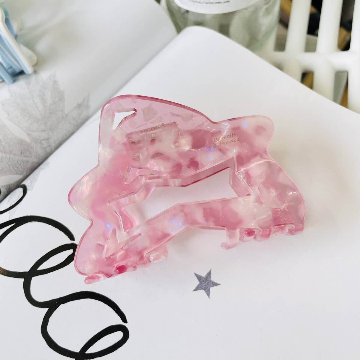 CWAHA1530_GLAMOUR DAZZLING STARS HOLLOW OUT HAIR CLAW CLIP