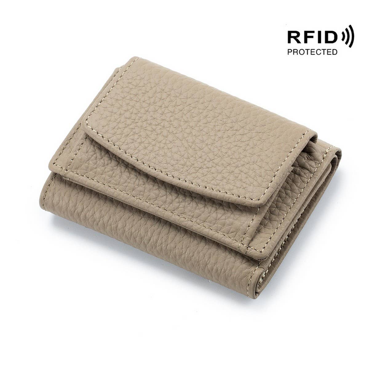 SHORT RFID COIN POCKET WALLET MINI LEATHER WALLET_CWAB3700